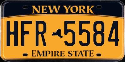 NY license plate HFR5584