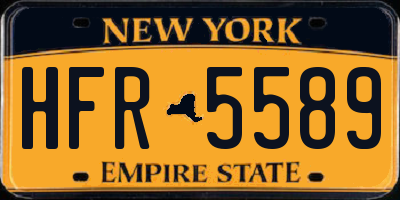 NY license plate HFR5589