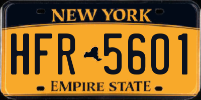 NY license plate HFR5601