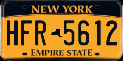NY license plate HFR5612