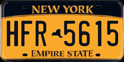 NY license plate HFR5615