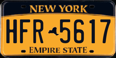 NY license plate HFR5617