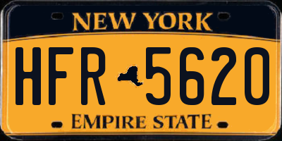 NY license plate HFR5620