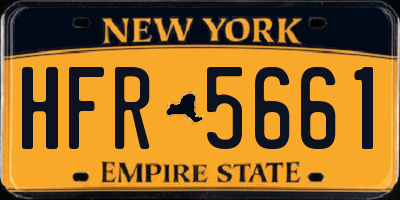 NY license plate HFR5661