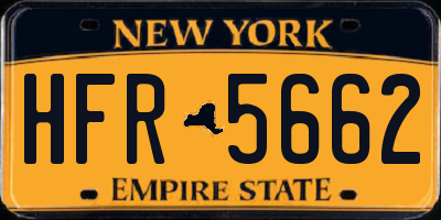 NY license plate HFR5662