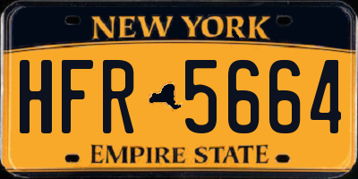 NY license plate HFR5664