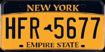 NY license plate HFR5677