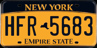 NY license plate HFR5683