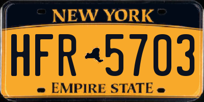 NY license plate HFR5703