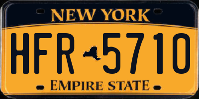 NY license plate HFR5710