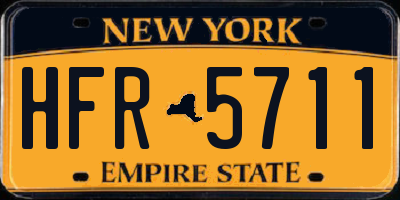 NY license plate HFR5711
