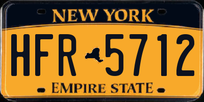 NY license plate HFR5712