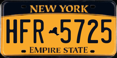 NY license plate HFR5725