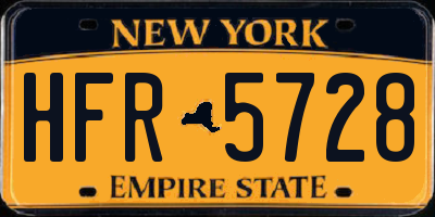 NY license plate HFR5728