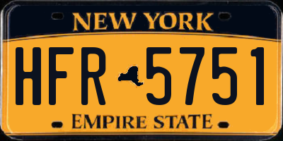 NY license plate HFR5751