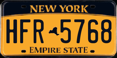 NY license plate HFR5768