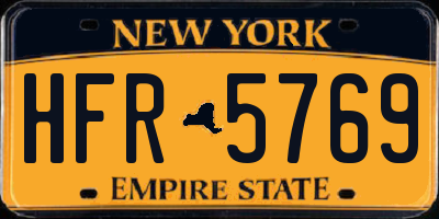 NY license plate HFR5769