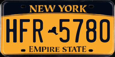 NY license plate HFR5780