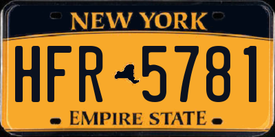 NY license plate HFR5781