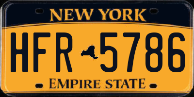 NY license plate HFR5786