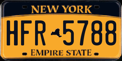 NY license plate HFR5788