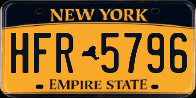 NY license plate HFR5796