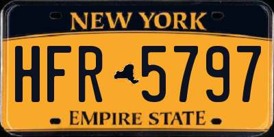 NY license plate HFR5797