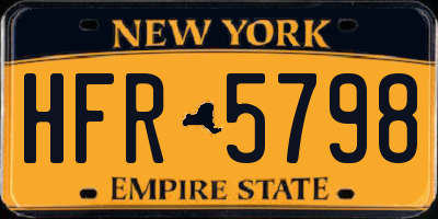 NY license plate HFR5798