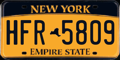 NY license plate HFR5809