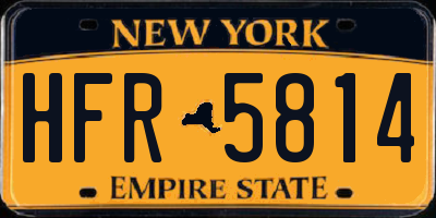 NY license plate HFR5814
