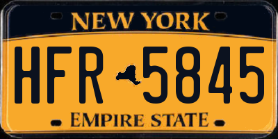 NY license plate HFR5845