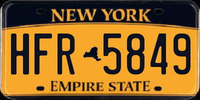 NY license plate HFR5849