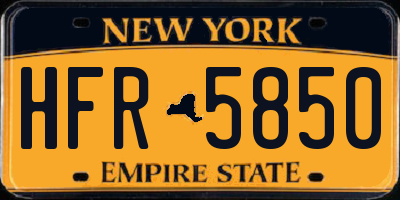 NY license plate HFR5850