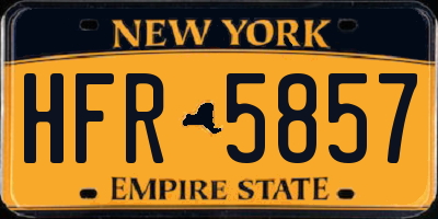 NY license plate HFR5857