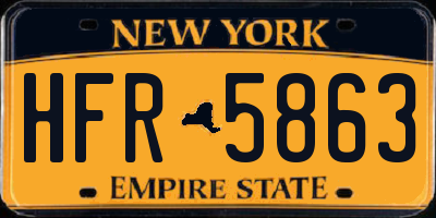 NY license plate HFR5863