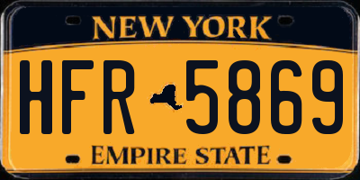 NY license plate HFR5869
