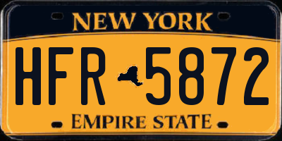 NY license plate HFR5872