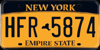 NY license plate HFR5874