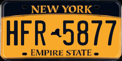 NY license plate HFR5877