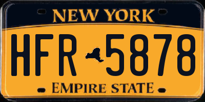 NY license plate HFR5878