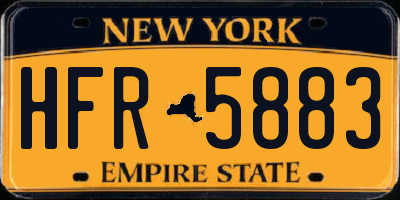NY license plate HFR5883