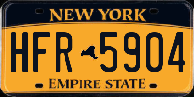 NY license plate HFR5904