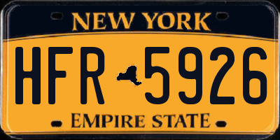 NY license plate HFR5926