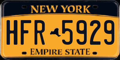 NY license plate HFR5929