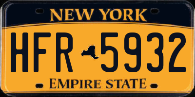 NY license plate HFR5932