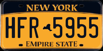 NY license plate HFR5955
