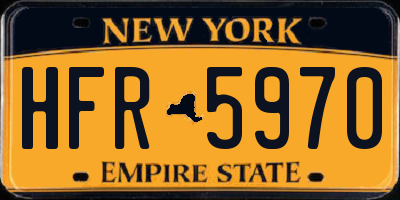 NY license plate HFR5970