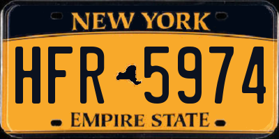 NY license plate HFR5974