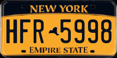NY license plate HFR5998