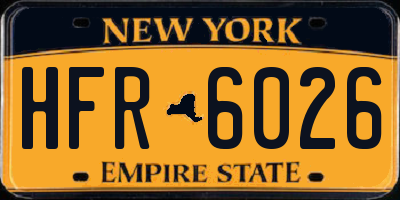NY license plate HFR6026